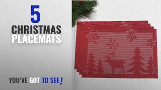 Best Christmas Placemats [2018]: Christmas Holiday Placemats - Set of 4 - Washable and Stain
