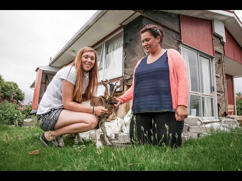 Barker family and Billy the goat Kaikoura Christmas