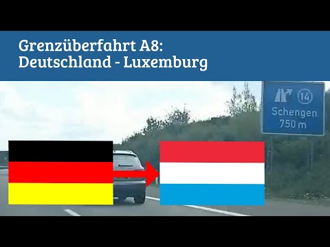 Grenzüberfahrt A8 Deutschland - Luxemburg im Zeitraffer