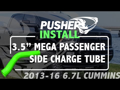 Pusher Intakes Install - 3.5" MEGA Passenger-side Charge Tube for 2013-2016 RAM 6.7L Cummins Trucks
