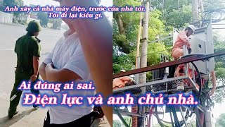 Dựng cả cái nhà máy điện. Trước cửa nhà dân.Điện lực nói gì.