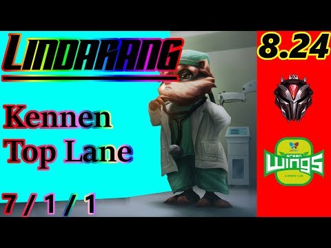 JAG Lindarang as Kennen Top Lane - S8 Patch 8.24 - KR GrandMaster - Full Gameplay