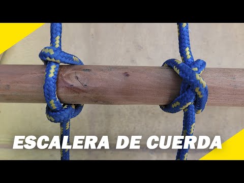 Como hacer una ESCALERA de CUERDA con nudo BALLESTRINQUE y MARLINE