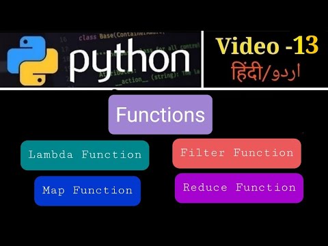Python Tutorial Video 13 Functions In Python Lambdamapfilterreduce Functions