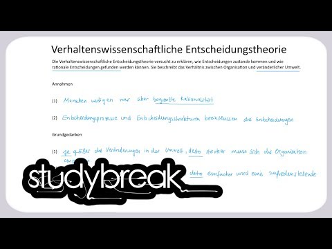 Verhaltenswissenschaftliche Entscheidungstheorie | Organisation