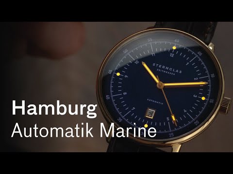 STERNGLAS Hamburg Automatic Marine Edition | Nautical Gold-Tone Bauhaus Watch