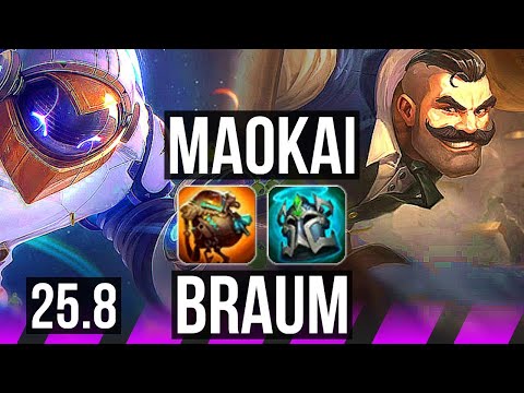 MAOKAI & Ashe vs BRAUM & Draven (SUP) | KR Master | 25.8