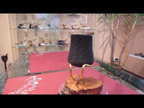 Brand new briar pipe PARONELLI bent handmade rusticated black -  eBay item number: 401343679266