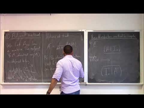 Math 346 Lecture 6 - Inverses by adjoint; Symmetric Matrices; and Vector Spaces