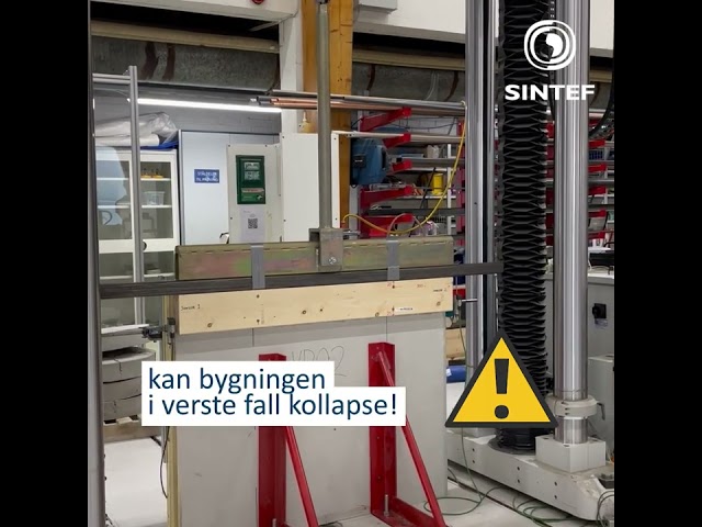 SINTEF tester SIP-elementer (Structural Insulated Panels) som brukes i dekker og vegger. I laboratoriet blir elementene utsatt for b&oslash;yning, vertikal trykkbelastning og sidebelastning. 