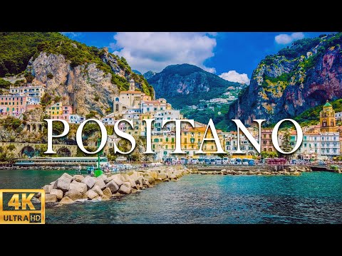 FLYING OVER POSITANO (4K UHD) - Relaxing Music Along With Beautiful Nature Videos - 4K Video HD