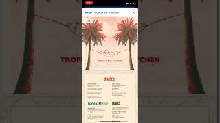 Mingo's Tropical Bar & Kitchen Full Menu! Carnival Cruise Line Celebration Key!