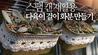 스팸 캔 재활용 다육이 걸이 화분 만들기 succulents/多肉植物/たにくしょくぶつ 232화 #해맑은TV