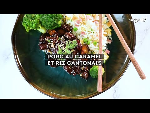 Recette porc au caramel et riz cantonais pour 4 personnes - Pro à Pro