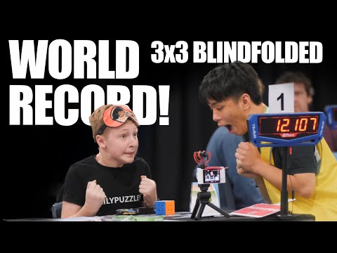 World Record Blindfolded 3x3 Rubik's Cube Solve (Former) - 12.10 - Charlie Eggins