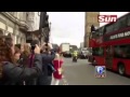 Magician Dynamo Levitates next to a bus in London