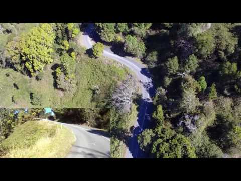 Sports bike carving the mountain drone footage 4k