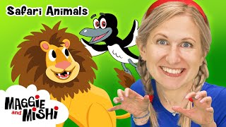Safari Animals and Numbers with Maggie and Mishi | Fruit Healthy Food | Preschool Learning