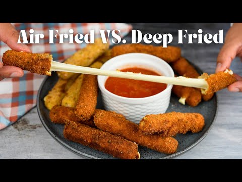 I Tested Homemade Mozzarella Cheese Sticks AIR FRIED VS DEEP FRIED