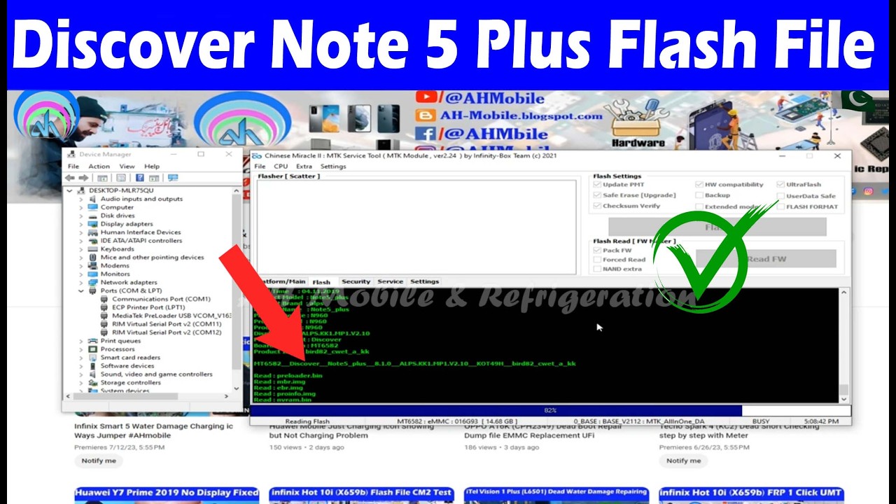 Discover Note 5 Plus (MTK6582) Hang on Logo Dead Boot Repair Flash File
