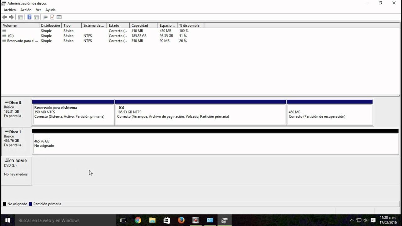 Detectar Disco Duro nuevo en Windows 10, Asignación de Volumen y Formateo