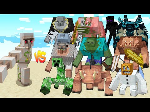 IRON GOLEM UPGRADE vs All Mutants / Minecraft Mob Battle