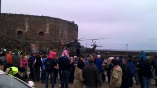 preview picture of video 'Puma Helicopter Leaving Carrickfergus On Armed Forces Day 2012, Carrickfergus'