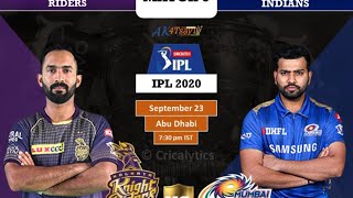 IPL 2020 LIVE Cricket Scorecard | Kolkata Knight Riders vs Mumbai Indians | KKR vs MI