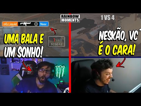 BALINHA INSANA DO ZIG, NESK GANHANDO CLUTCH ABSURDO, 1x4 GOD DO RAZAH - MELHORES MOMENTOS LIVES R6