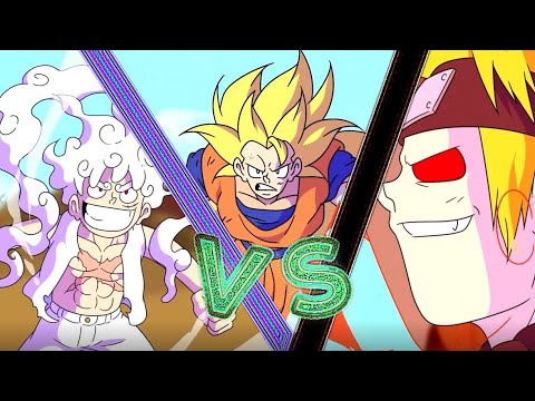 all parts goku vs luffy vs naruto credits to animetoons