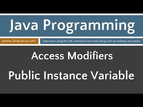 Learn Java Programming Public Access Applied To An Instance Variable