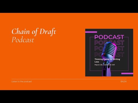 #podcast,#arxiv Chain of Draft (CoD)- A Prompting Strategy For Large Language Models (LLMs)