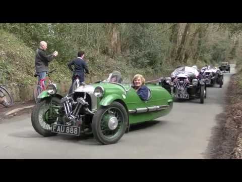 Morgan 3 Wheelers arriving at the Anson Engine Museum