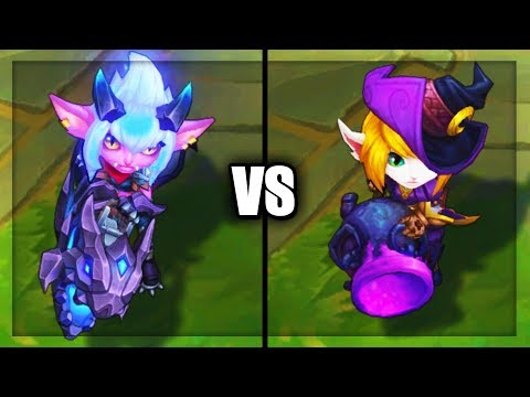 Little Demon Tristana vs Bewitching Tristana Epic Skins Comparison - League of Legends
