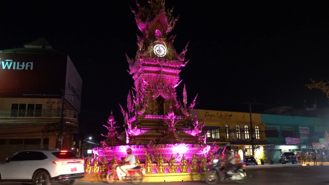 Experience the Mesmerizing Light Show at Chiang Rai Clock Tower.
