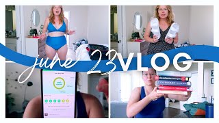 JUNE 23 VLOG | pack for the beach with me, almost finished Escape + another library haul