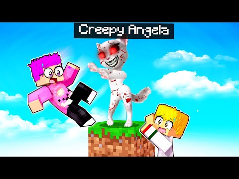 Can We Survive The MINECRAFT ONE BLOCK CHALLENGE With CREEPY TALKING ANGELA?! (IMPOSSIBLE!)