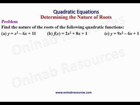 Determining the Nature of Roots of Quadratic Equations