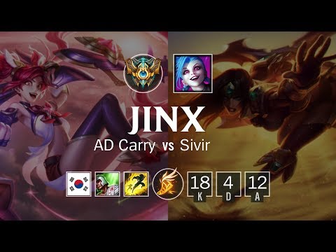 Jinx ADC vs Sivir - KR Challenger Patch 8.20