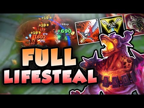 NASUS TOP + FULL LIFESTEAL = THE MOST OP COMBO! FULL LIFESTEAL NASUS TOP SEASON 7! League of Legends