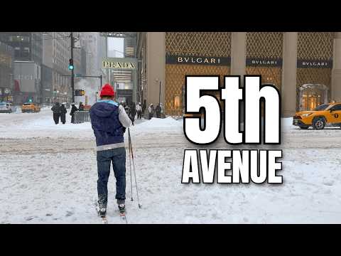 FIFTH AVENUE SNOWSTORM: Walking NYC’s Most Luxurious Street | 4K