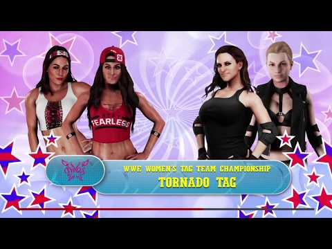 WWE 2K18 Princess Stephanie,Alexia VS Bella Twins Tornado Tag Elimination Match Divas Tag Titles