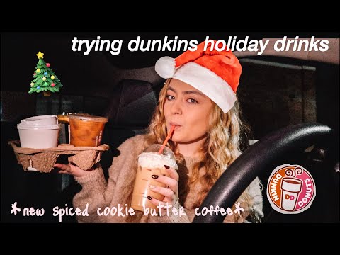 EXPERIMENTANDO DUNKIN DONUTS NOVAS BEBIDAS DE FERIADO 2023 | novo café com manteiga e biscoito com especiarias 🎄