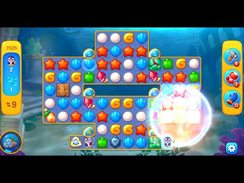 Fishdom level 7525 with a puzzle (с головоломкой)