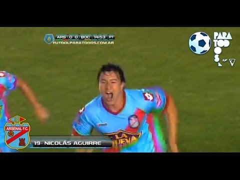 Gol de Aguirre. Arsenal 1 - Boca 0. Fecha 16. Torneo Inicial 2013. Fútbol Para Todos