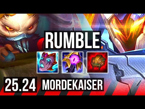 RUMBLE vs MORDEKAISER (TOP) | Good KDA: 10/1/8 | KR Diamond | 25.24