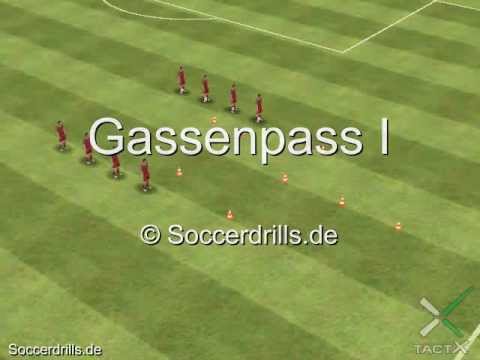Pass in die Gasse - Passen - Soccerdrills.de Fußballtraining Videos