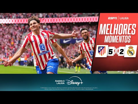 Gols e lances de Atlético de Madri x Real Madrid