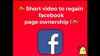 How to get back your Facebook page ownership ? Facebook Business Manager | Facebook New Update 2021