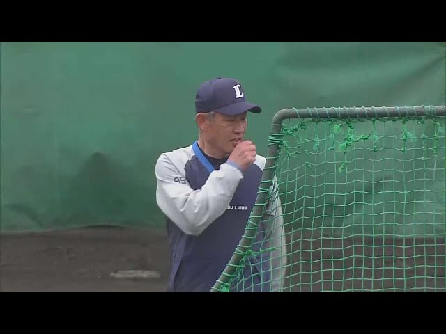 【春季キャンプ】夢の対決!? ライオンズ・辻発彦監督自ら山川穂高・渡部健人相手に打撃投手!! 2022年2月9日 埼玉西武ライオンズ